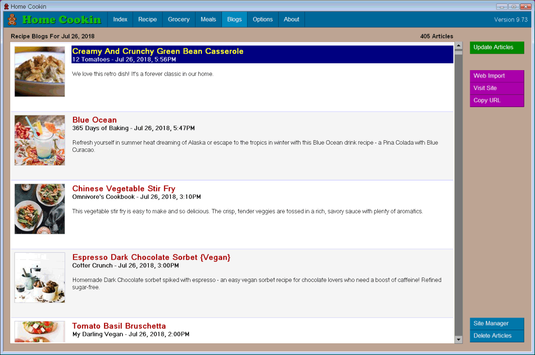Home Cookin Recipe Software for Windows