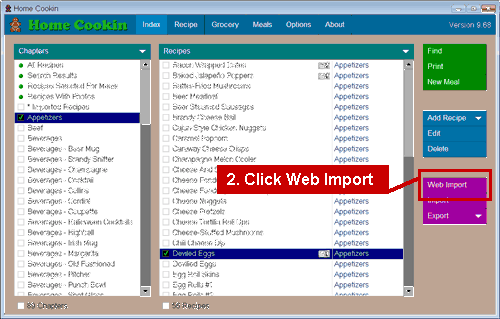 Step 2: Click the web import button