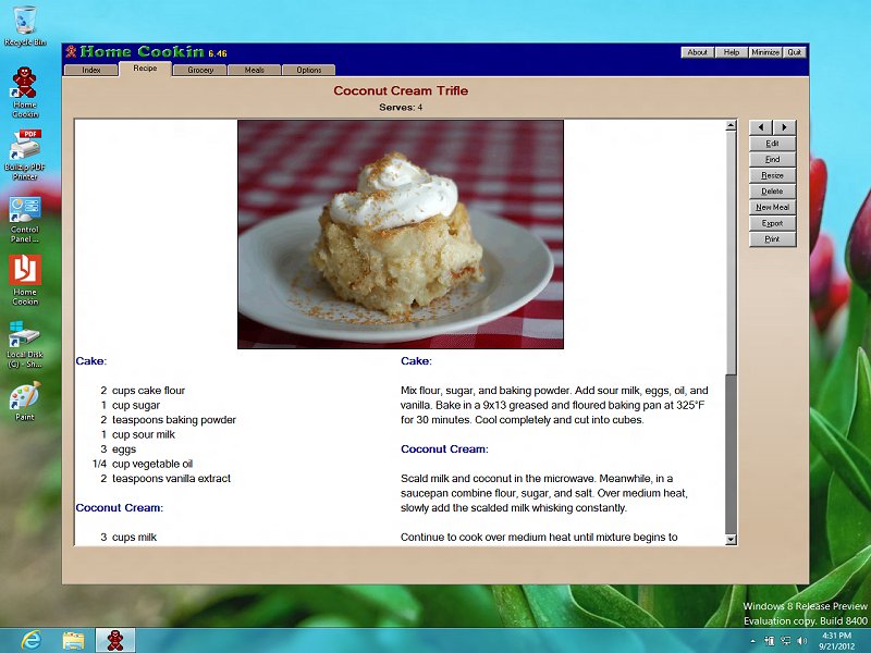 Recipe Management on Windows 8
