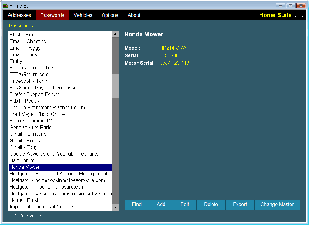 Home Suite Password Screen
